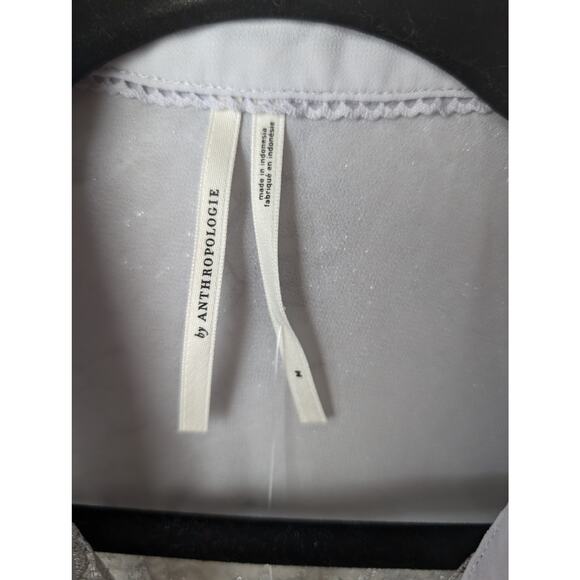 NWT Anthropologie Gray Metallic Lace Top Medium - Picture 8 of 8